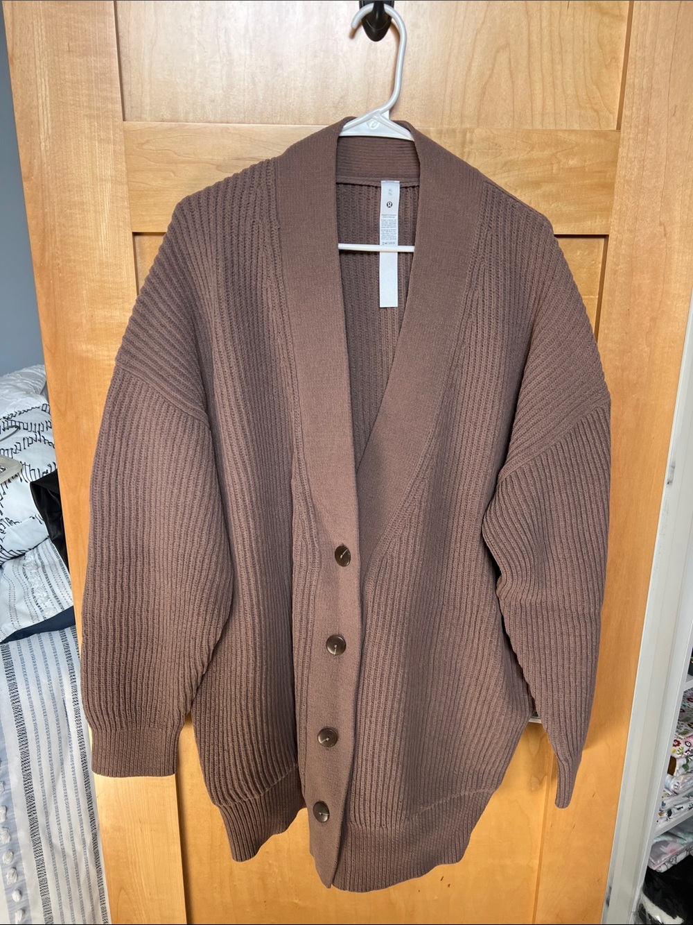 NWT Lululemon Taupe Ribbed Button-Front Cardigan